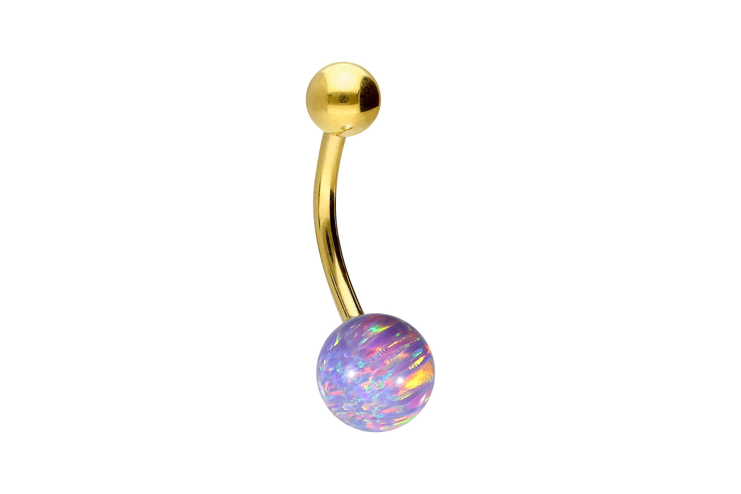 Titan Bananabell Piercing SYNTHETISCHER OPAL + TITAN-KUGEL